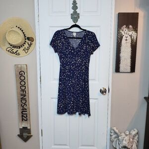 Kaileigh Arnett Faux Wrap Knit Womens Dress Size Small D13404K Blue